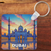 Dubai Grand Mosque UAE Zonsondergang Sleutelhanger (Achterkant)