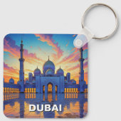 Dubai Grand Mosque UAE Zonsondergang Sleutelhanger (Achterkant)