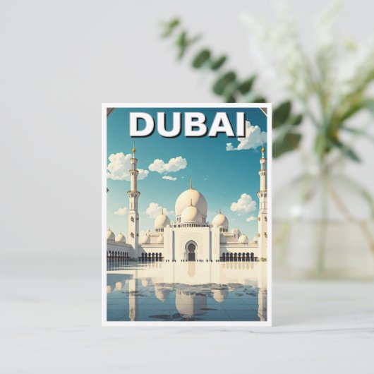 Dubai Grand Mosque VAE Reizen Briefkaart (Staand voorkant)