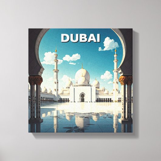 Dubai Grand Mosque VAE Reizen Canvas Afdruk (Voorkant)