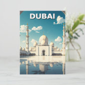 Dubai Grand Mosque VAE Reizen Feestdagenkaart (Staand voorkant)