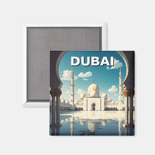 Dubai Grand Mosque VAE Reizen Magneet (Voorkant / Achterkant)