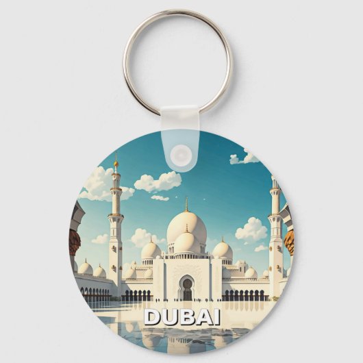 Dubai Grand Mosque VAE Reizen Sleutelhanger (Voorkant)