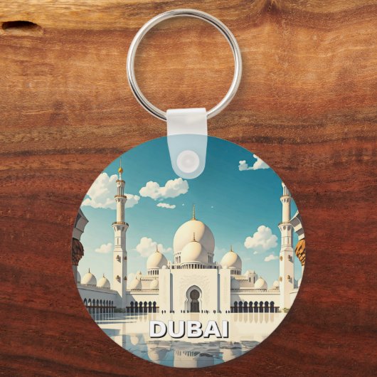 Dubai Grand Mosque VAE Reizen Sleutelhanger (Voorkant)