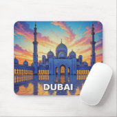 Dubai Grote Moskee VAE Zonsondergang Muismat (Met muis)