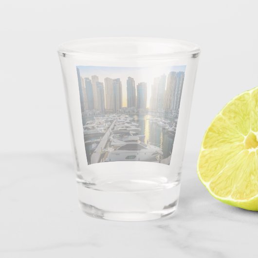 Dubai Hoogste gebouwen van Dubai Shot Glas (Achterkant)