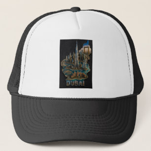 Dubai Iconische Silhouette 3D Kunst Trucker Pet