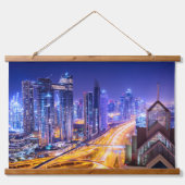 Dubai India 's nachts Hangend Wandkleed (Voorkant)