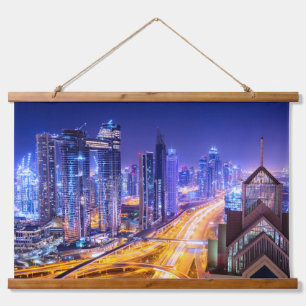 Dubai India 's nachts Hangend Wandkleed