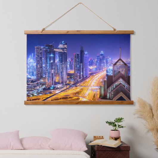 Dubai India 's nachts Hangend Wandkleed (Slaapkamer)