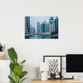 Dubai jachthaven stadsbeeld poster (Thuiskantoor)