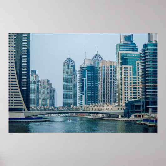 Dubai jachthaven stadsbeeld poster (Voorkant)