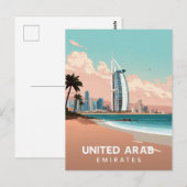 Dubai Kust Vintage Reis Briefkaart (Voorkant / Achterkant)