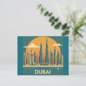 Dubai Kust Vintage Reis Briefkaart (Staand voorkant)