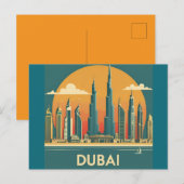 Dubai Kust Vintage Reis Briefkaart (Voorkant / Achterkant)