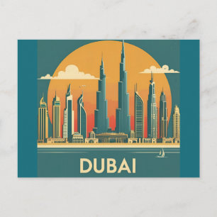 Dubai Kust Vintage Reis Briefkaart