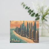 Dubai Kust Vintage Reizen Briefkaart (Staand voorkant)