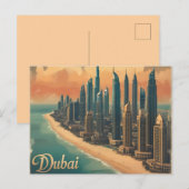 Dubai Kust Vintage Reizen Briefkaart (Voorkant / Achterkant)