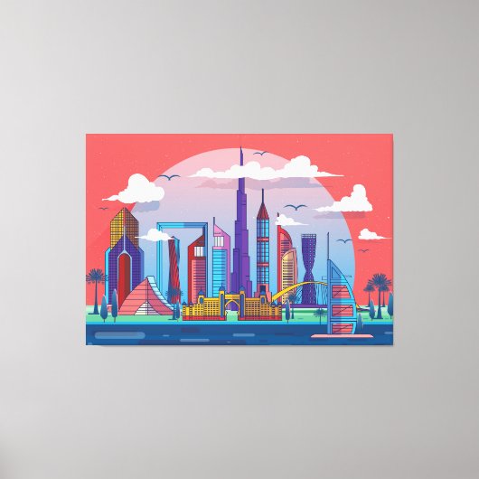 Dubai Landmark Canvas Afdruk (Voorkant)