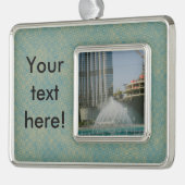 Dubai Mall-fontein Verzilverd Omlijst Ornament (Links)