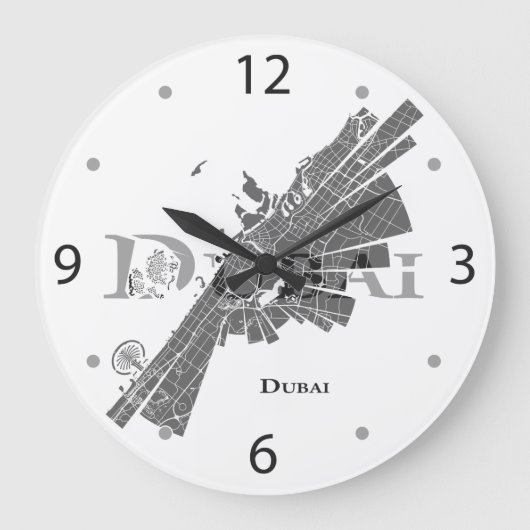 Dubai Map Clock Grote Klok (Voorkant)