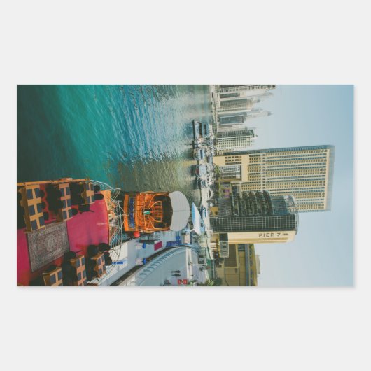 Dubai Marina Pier 7 Rechthoekige Sticker (Voorkant)