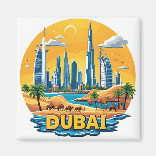 🧲 Dubai Marina Vakantieherinnering Uit VAE ⚓ Magneet (Voorkant)