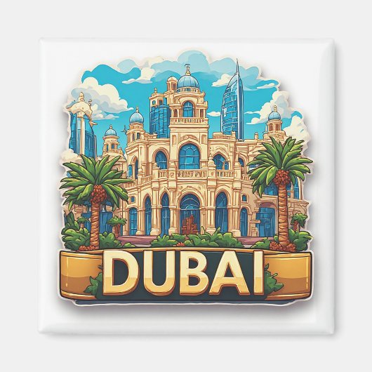 🧲 Dubai Midden-Oosten Reisavontuur 🌍 Magneet (Voorkant)