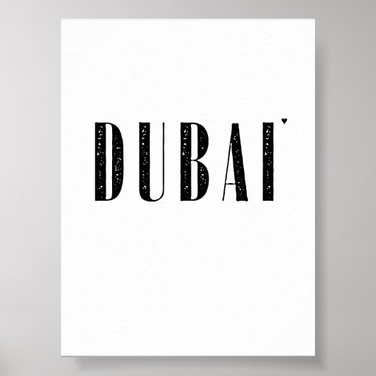 Dubai - minimalistic typography poster (Voorkant)