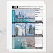 Dubai Mock Ticket voor reizen en evenementen (Voorkant / Achterkant)