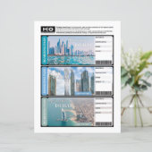 Dubai Mock Ticket voor reizen en evenementen (Staand voorkant)