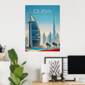Dubai Modern Hedendaagse Skyline Wall Art Travel Poster (Thuiskantoor)