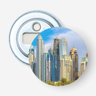 Dubai modern skyscrapers Corniche Button Flesopener