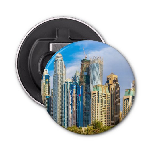 Dubai modern skyscrapers Corniche Button Flesopener (Voorkant)