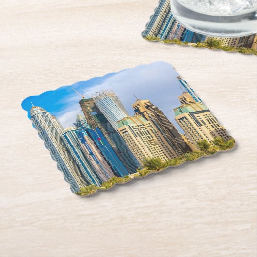 Dubai modern skyscrapers Corniche Kartonnen Onderzetters (Gebogen)
