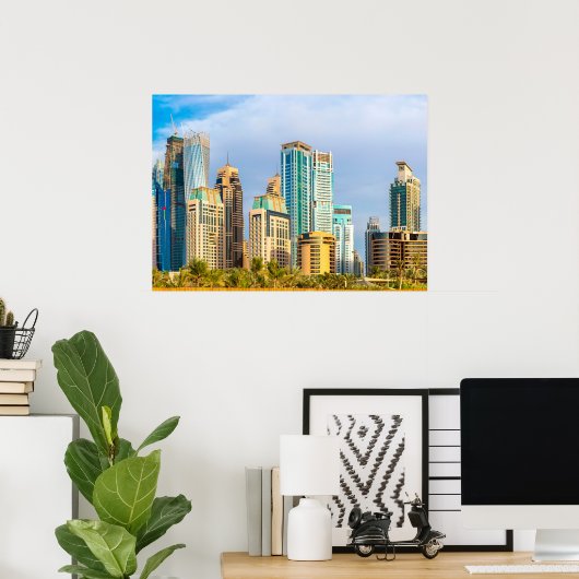 Dubai modern skyscrapers Corniche Poster (Thuiskantoor)