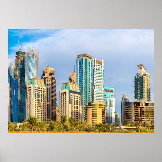 Dubai modern skyscrapers Corniche Poster (Voorkant)