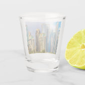 Dubai modern skyscrapers Corniche Shot Glas (Achterkant)
