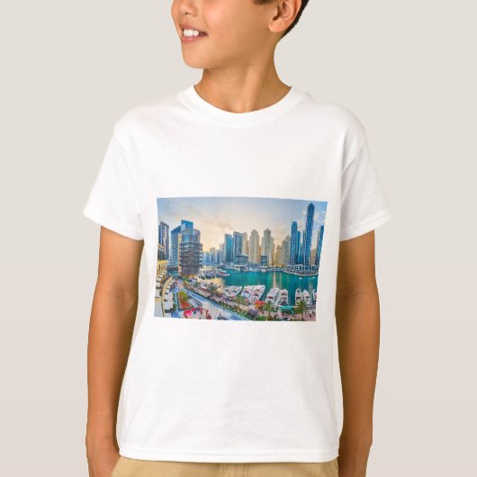 Dubai modern skyscrapers Corniche T-shirt (Voorkant)
