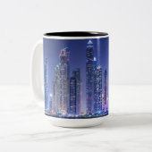 Dubai modern skyscrapers Corniche Tweekleurige Koffiemok (Voorkant links)