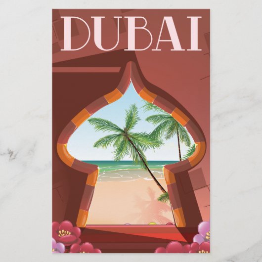 Dubai Palace Reisposter Briefpapier (Voorkant)