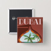 Dubai Palace Reisposter Vierkante Button 5,1 Cm (Voorkant /achterkant)