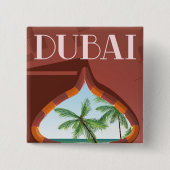 Dubai Palace Reisposter Vierkante Button 5,1 Cm (Voorkant)