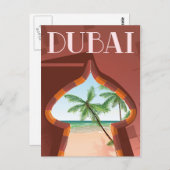 Dubai Palace Travel poster Briefkaart (Voorkant / Achterkant)