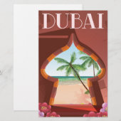 Dubai Palace Travel poster Briefpapier (Voorkant / Achterkant)