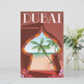 Dubai Palace Travel poster Briefpapier (Staand voorkant)