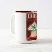 Dubai Palace Travel poster Tweekleurige Koffiemok (Voorkant links)