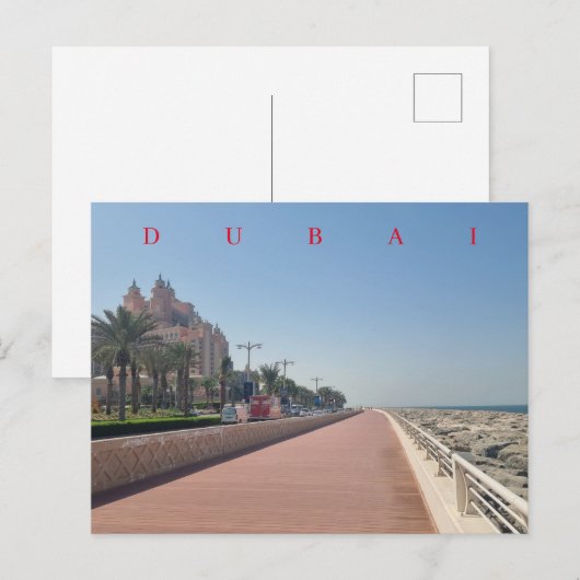 Dubai Palm Jumeirah Boardwalk uitzicht briefkaart (Voorkant / Achterkant)