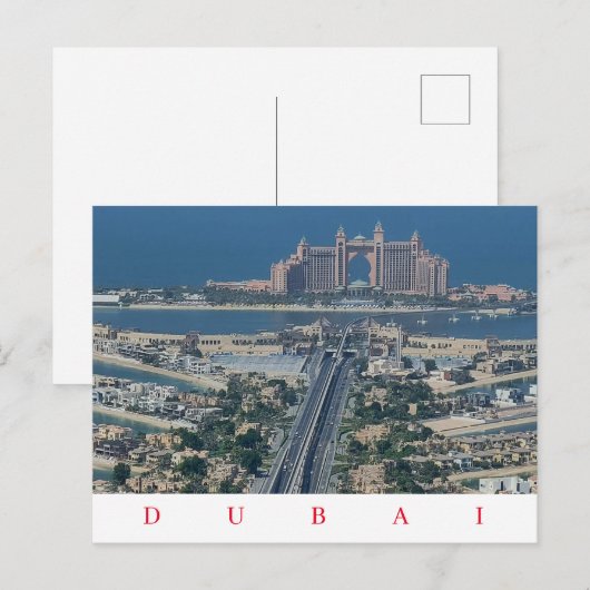 Dubai Palm Jumeirah uitzicht briefkaart (Voorkant / Achterkant)