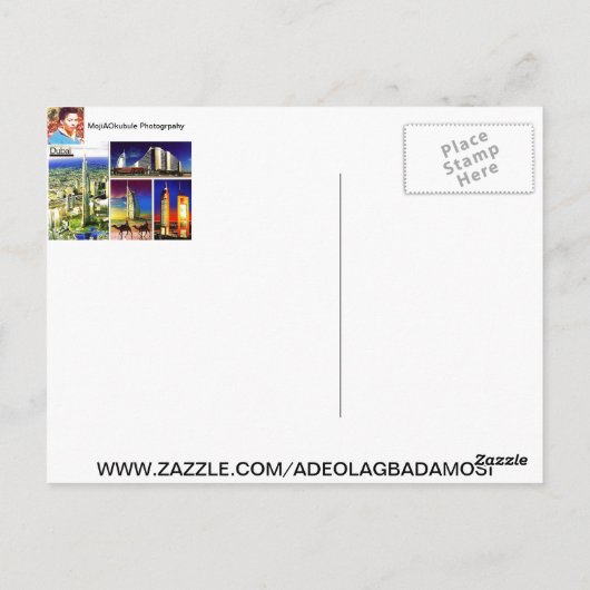 DUBAI Postcard@MojiAOkubule Briefkaart (Achterkant)